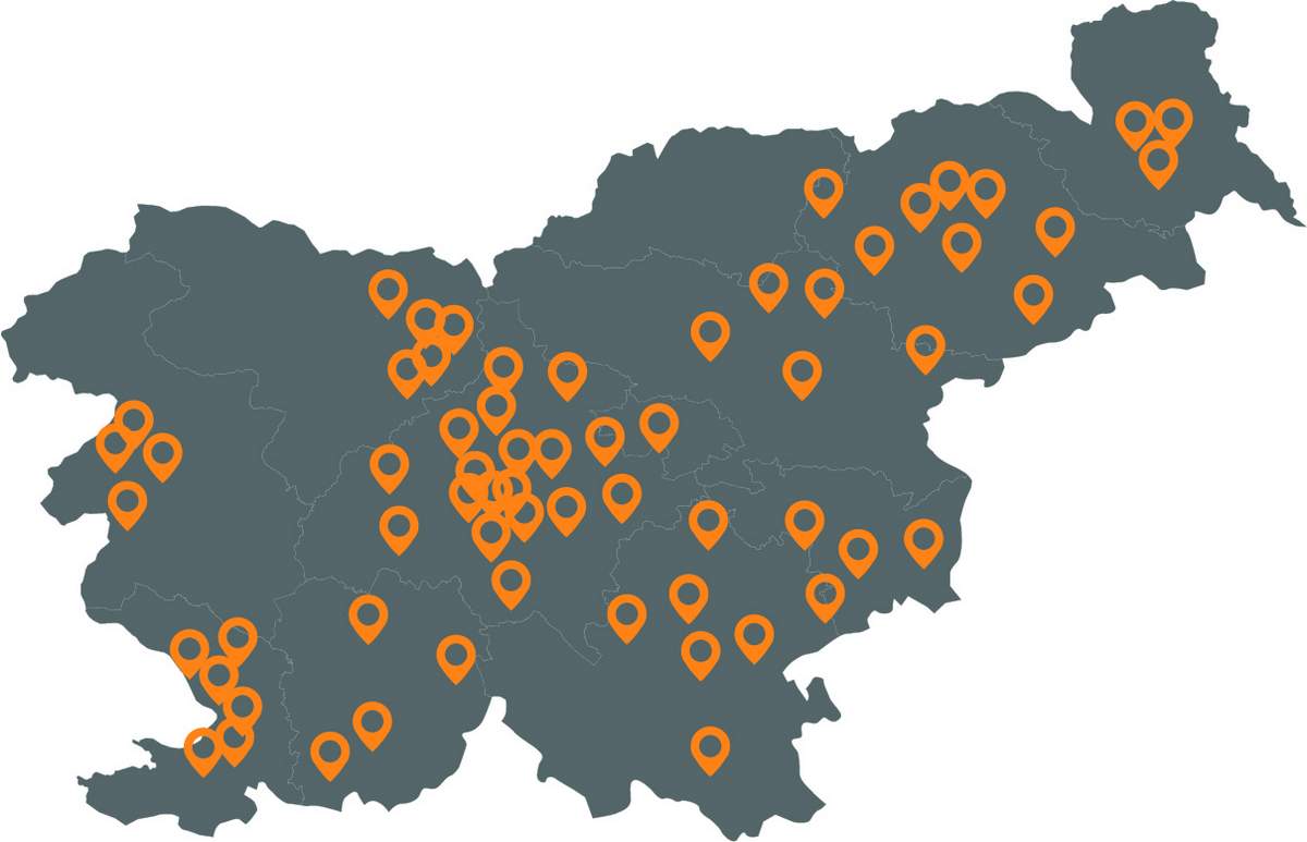 Lokacije skladišč v Sloveniji